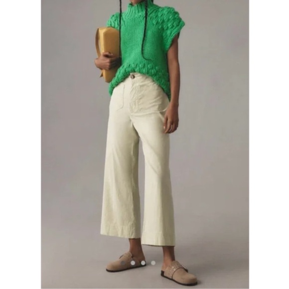 Anthropologie The Colette Cropped Wide-Leg Pants by Maeve - Picture 2 of 3